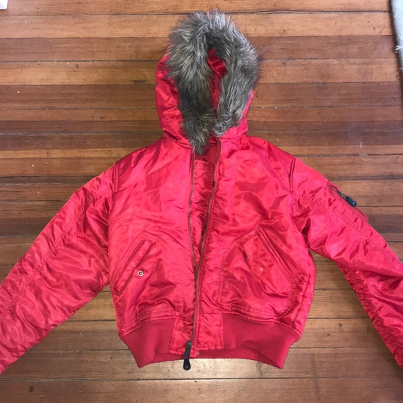 Puffer jacket with faux fur hood - Picture 1 of 1